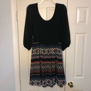 ING Black and Patterned Dress